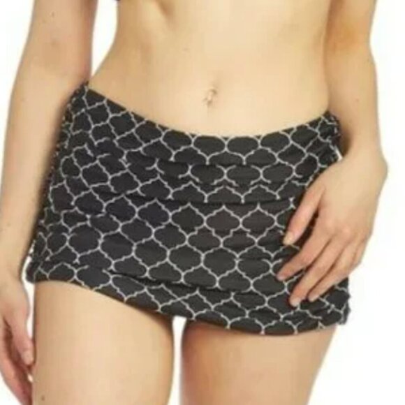 NEW Nicole Miller Skirt Swimsuit Bottom Black Zebra Print Women's Size XL - Picture 9 of 9